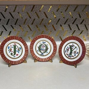 Home Interiors Red and Gold Holiday Plate